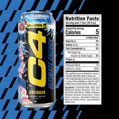 C4 detalle de etiqueta con información de cafeína y sin azúcar