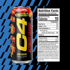 C4 detalle de etiqueta con ingredientes TeaCrine® y Dynamine™ y claridad informativa