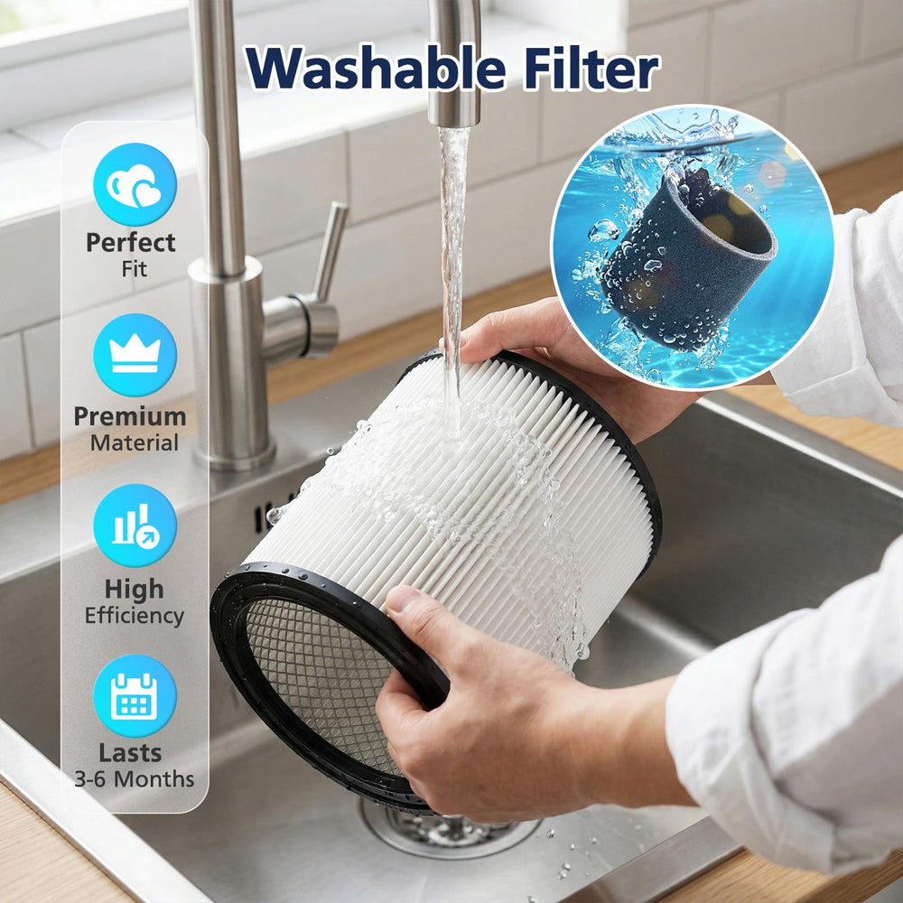 Cabiclean filtro tamaño comparado con mano para escala práctica