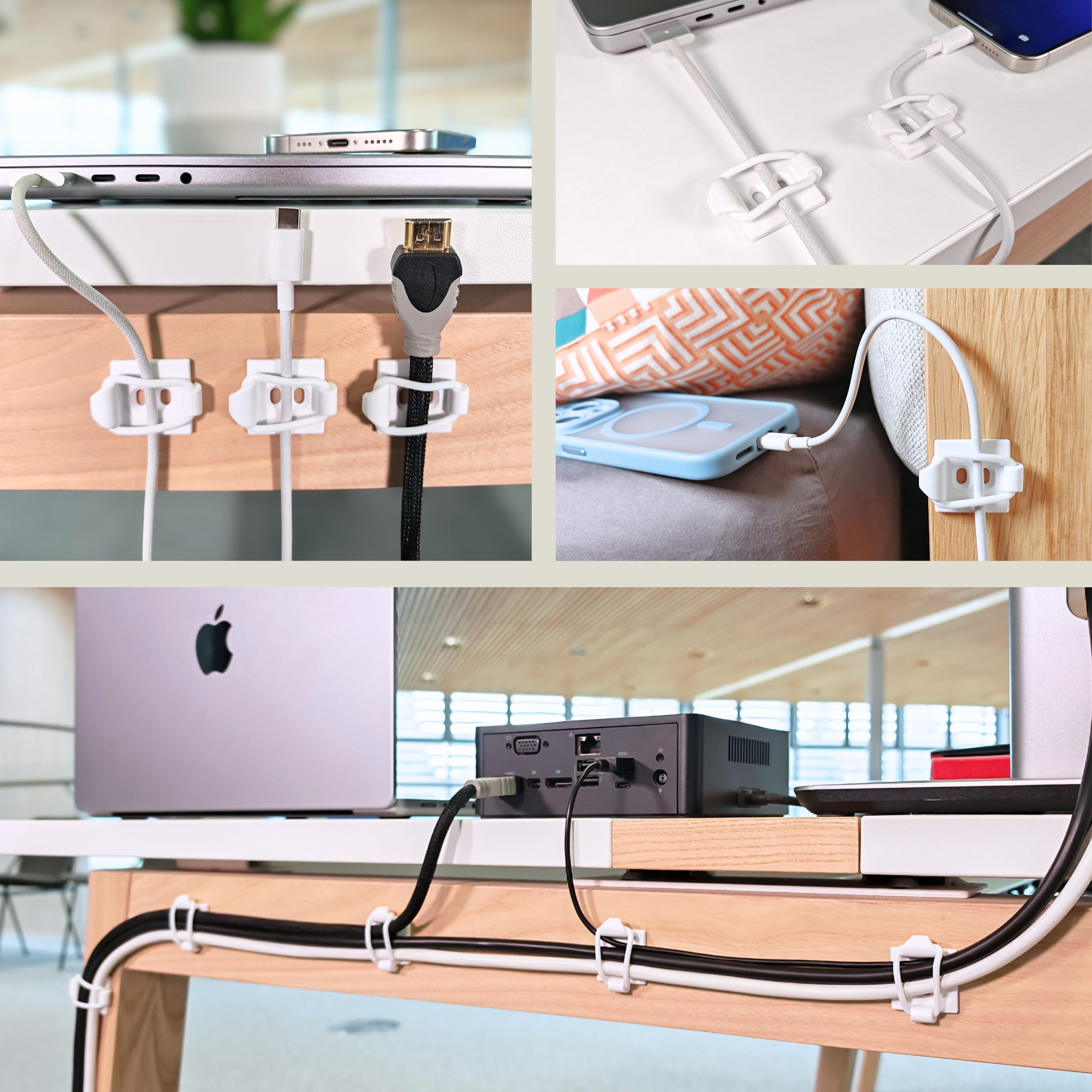 CableGenie base ABS aumentada, diseño resistente para montaje seguro