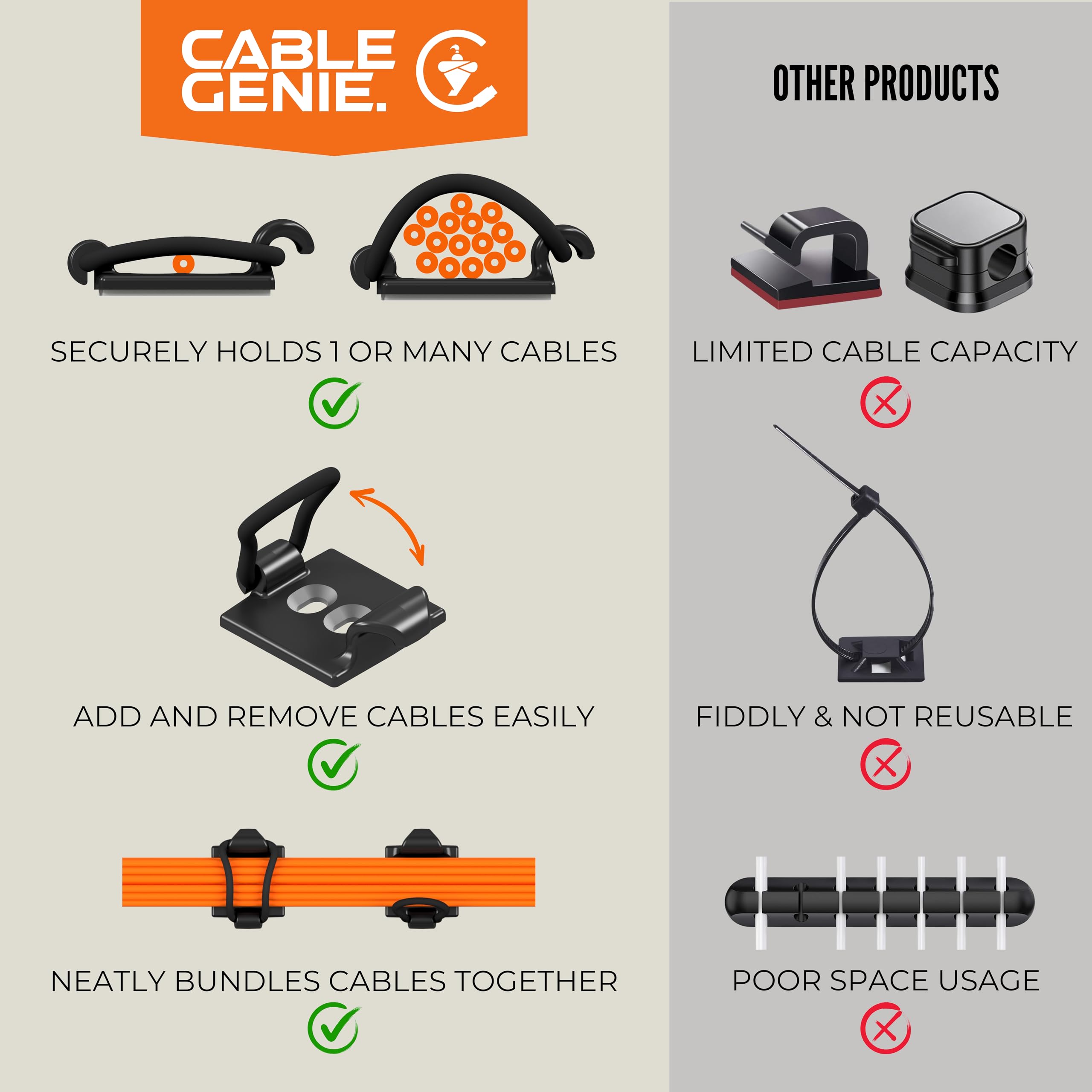 CableGenie organiza cables detrás de televisión para una instalación limpia