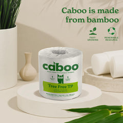 Caboo rollo junto a una mano para comparar tamaño, gran cantidad por rollo