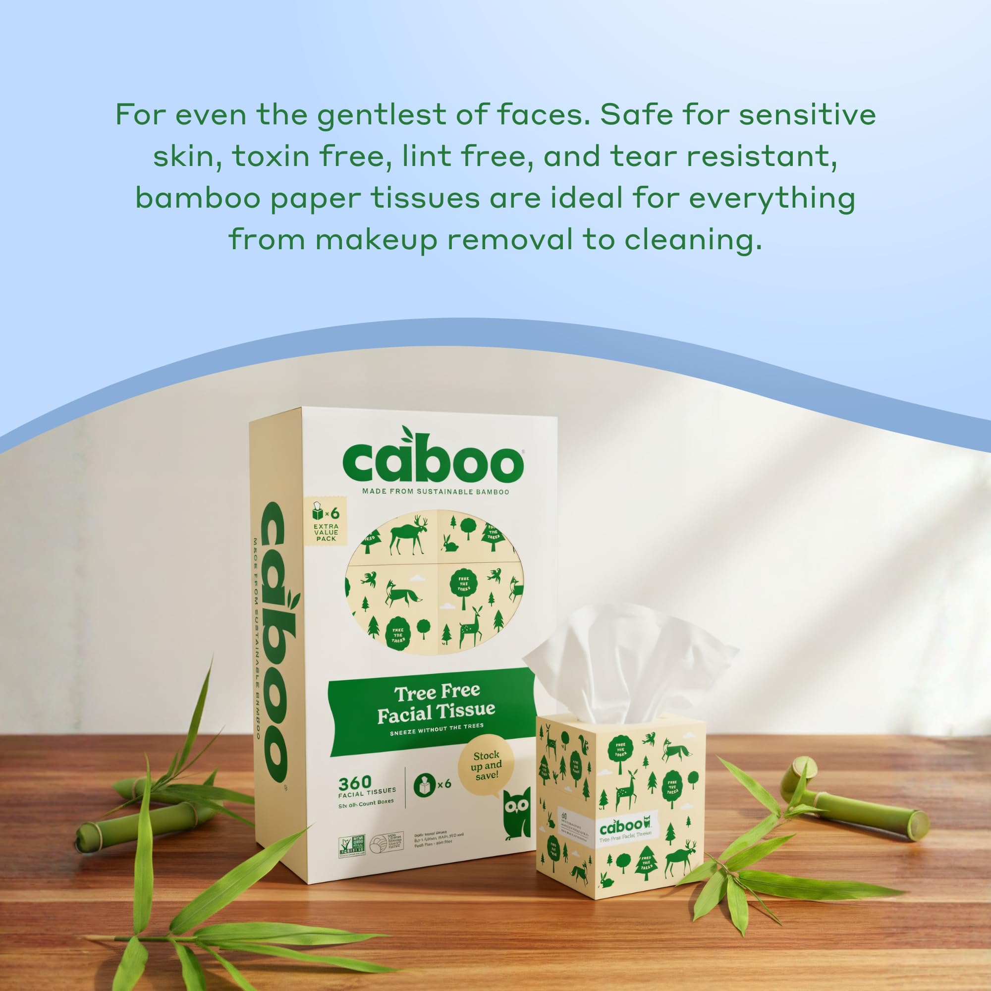 Caboo product label and certifications showing eco credentials