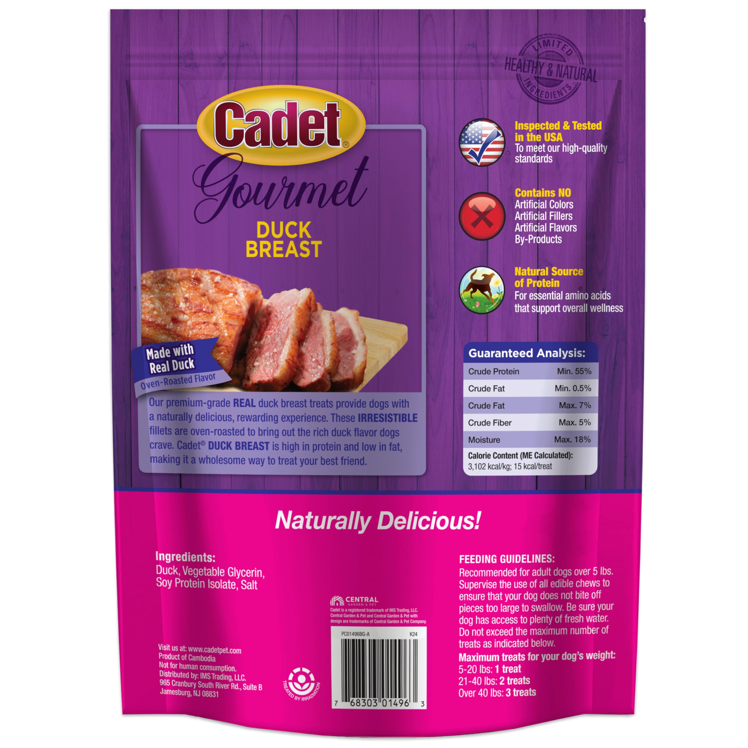 Cadet lista simple de ingredientes en empaque, claridad y confianza