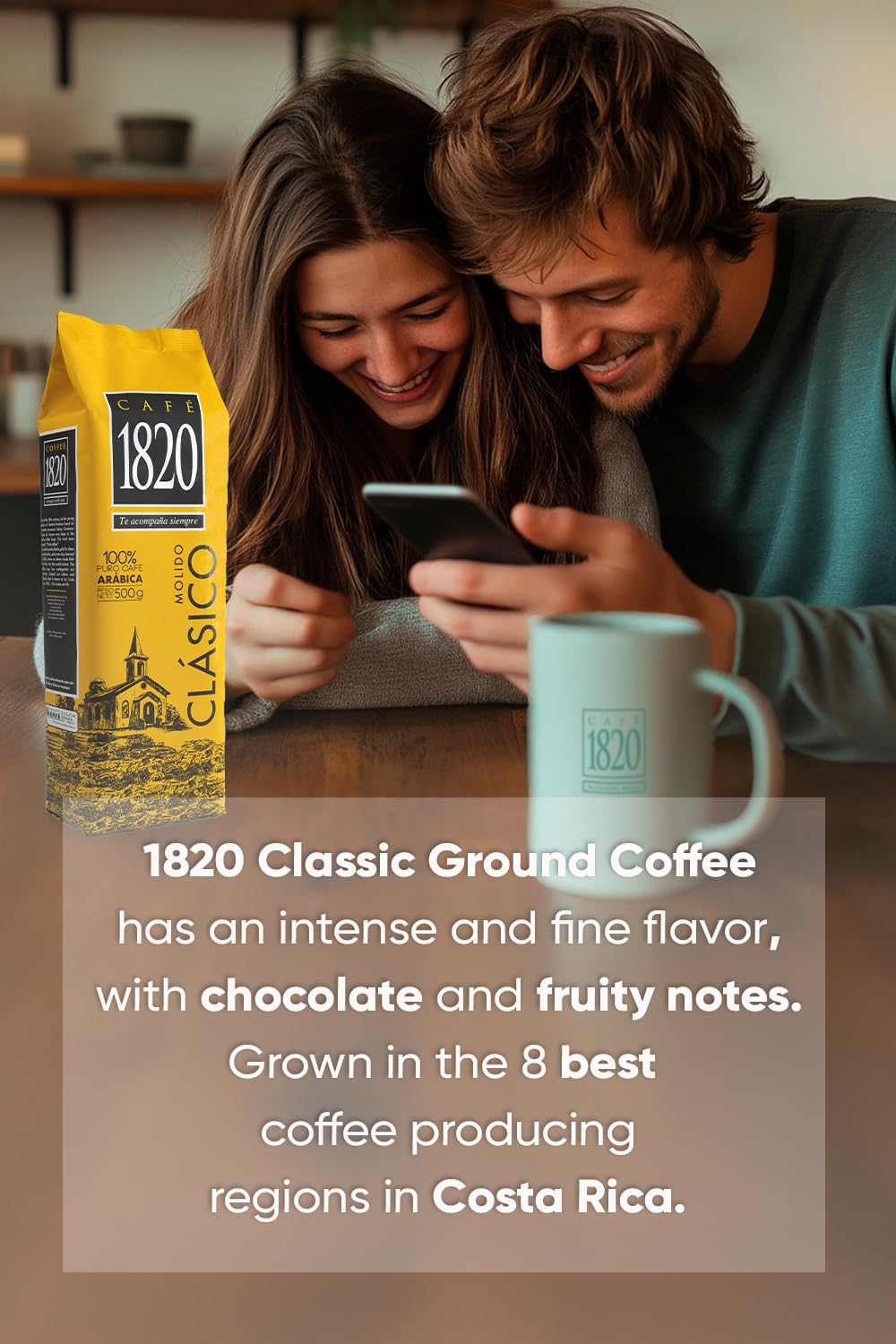 Café 1820 comparación de tamaño 32 oz junto a objetos cotidianos