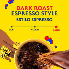 Café Bustelo cápsula detalle de textura que resalta frescura y sellado