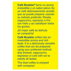 Café Bustelo taza de espresso preparada que ilustra intensidad y crema apetecible