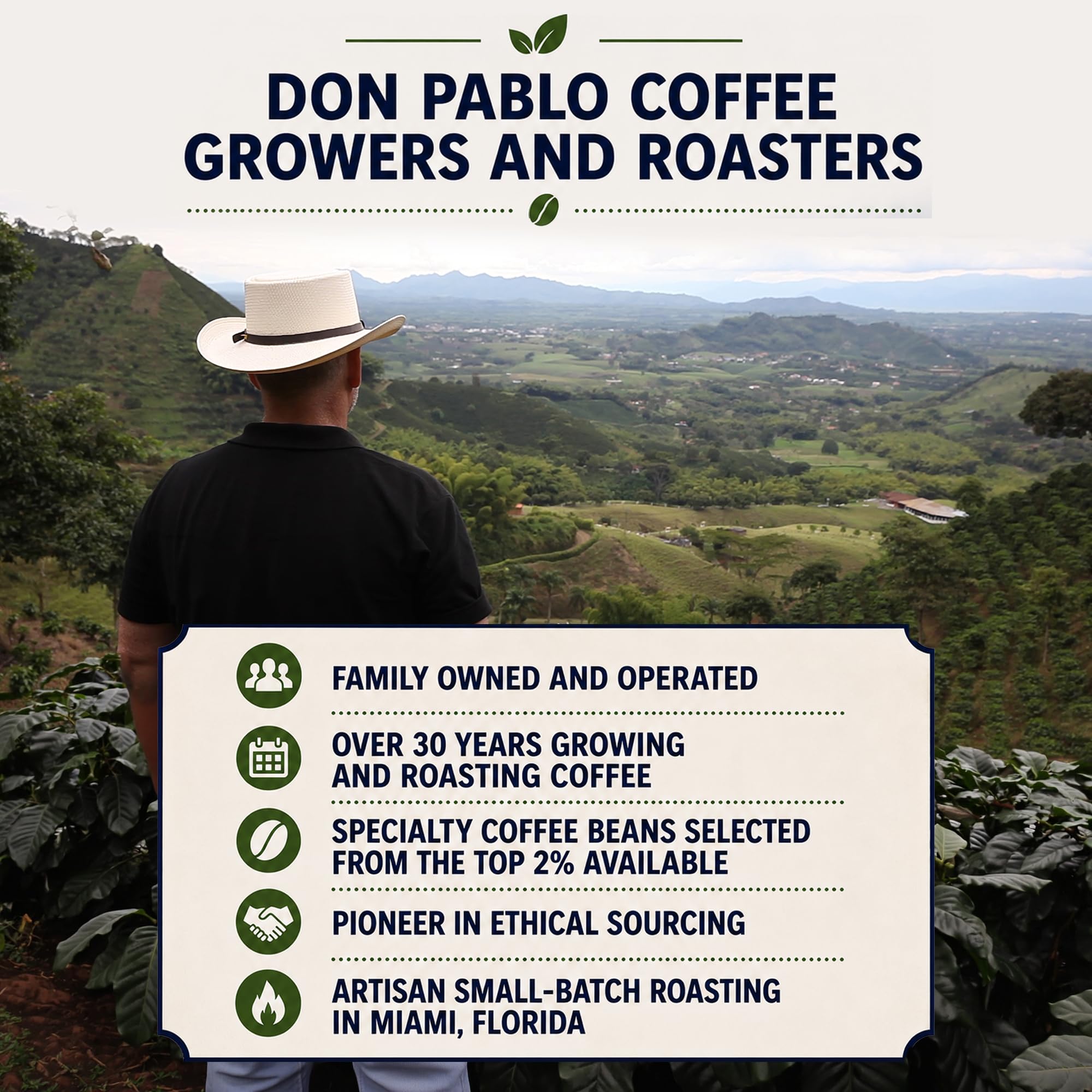 Cafe Don Pablo etiqueta de certificación orgánica indicando calidad certificada