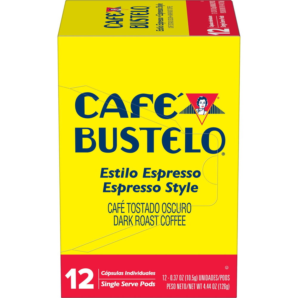 Café Bustelo cápsula junto a una regla para comparar tamaño práctico