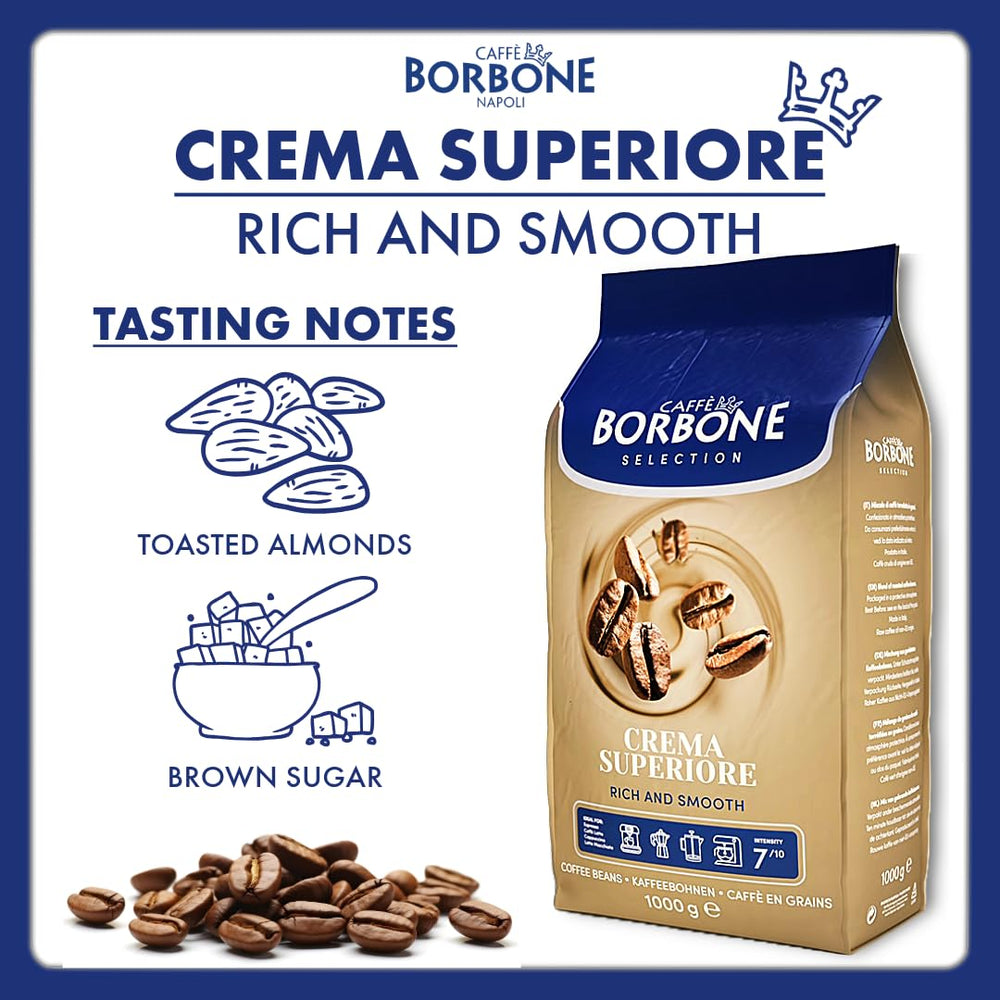 Caffè Borbone extracción de espresso en máquina mostrando crema densa