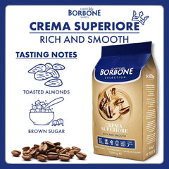 Caffè Borbone extracción de espresso en máquina mostrando crema densa