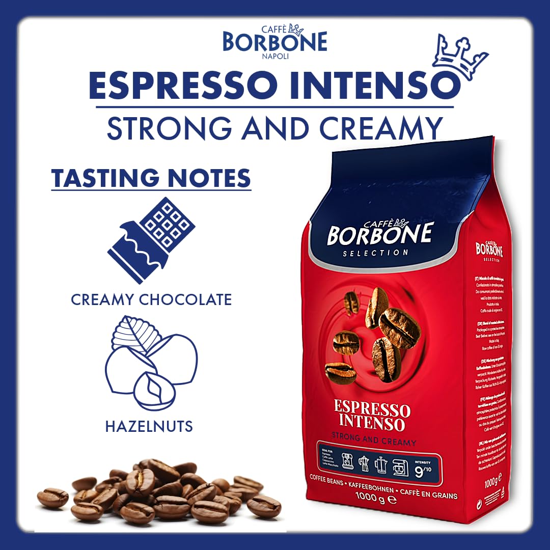 Caffè Borbone primer plano de textura de granos resalta calidad y aroma