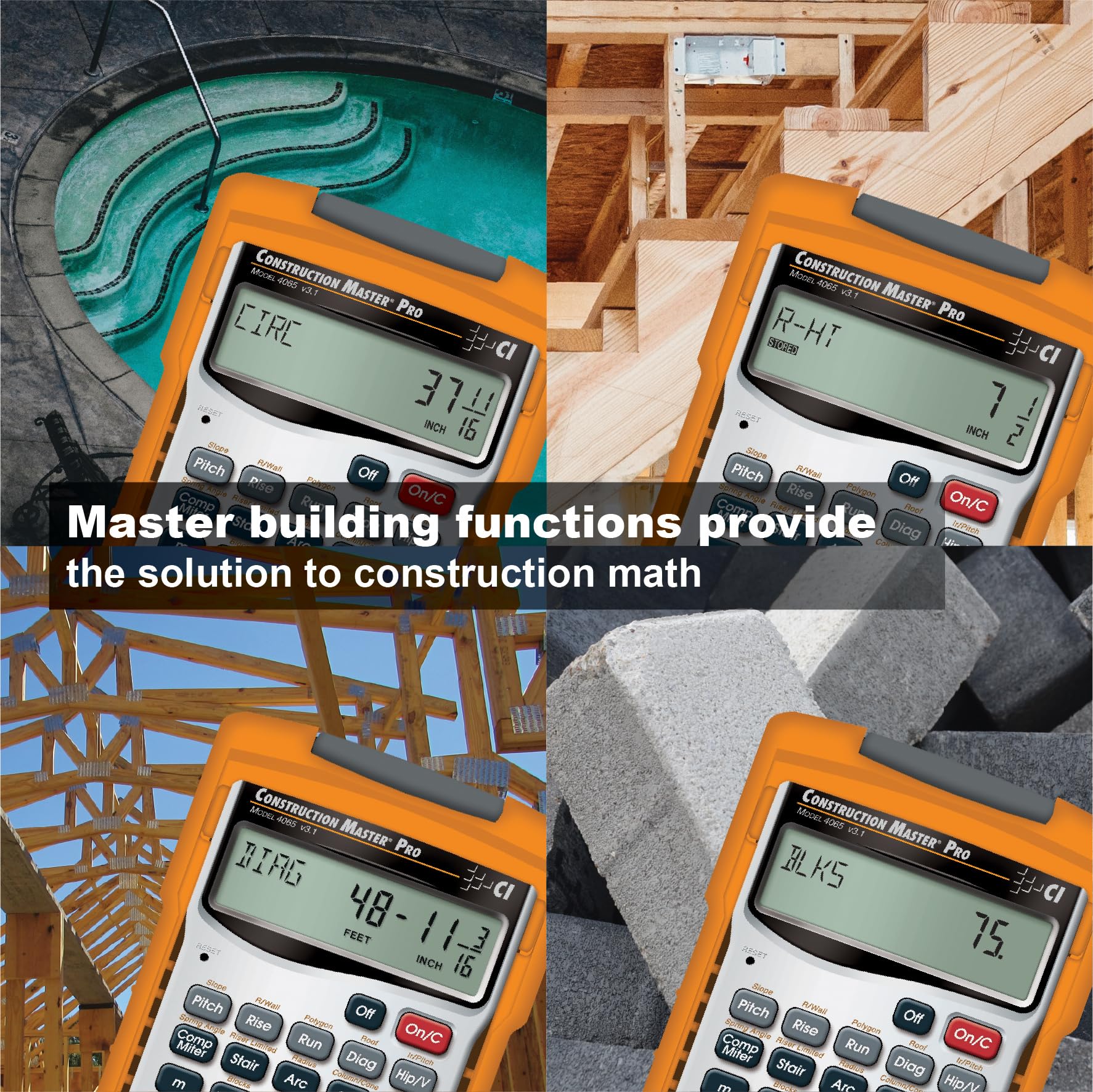 Calculated Industries accesorios incluidos funda guía y baterías listos para usar