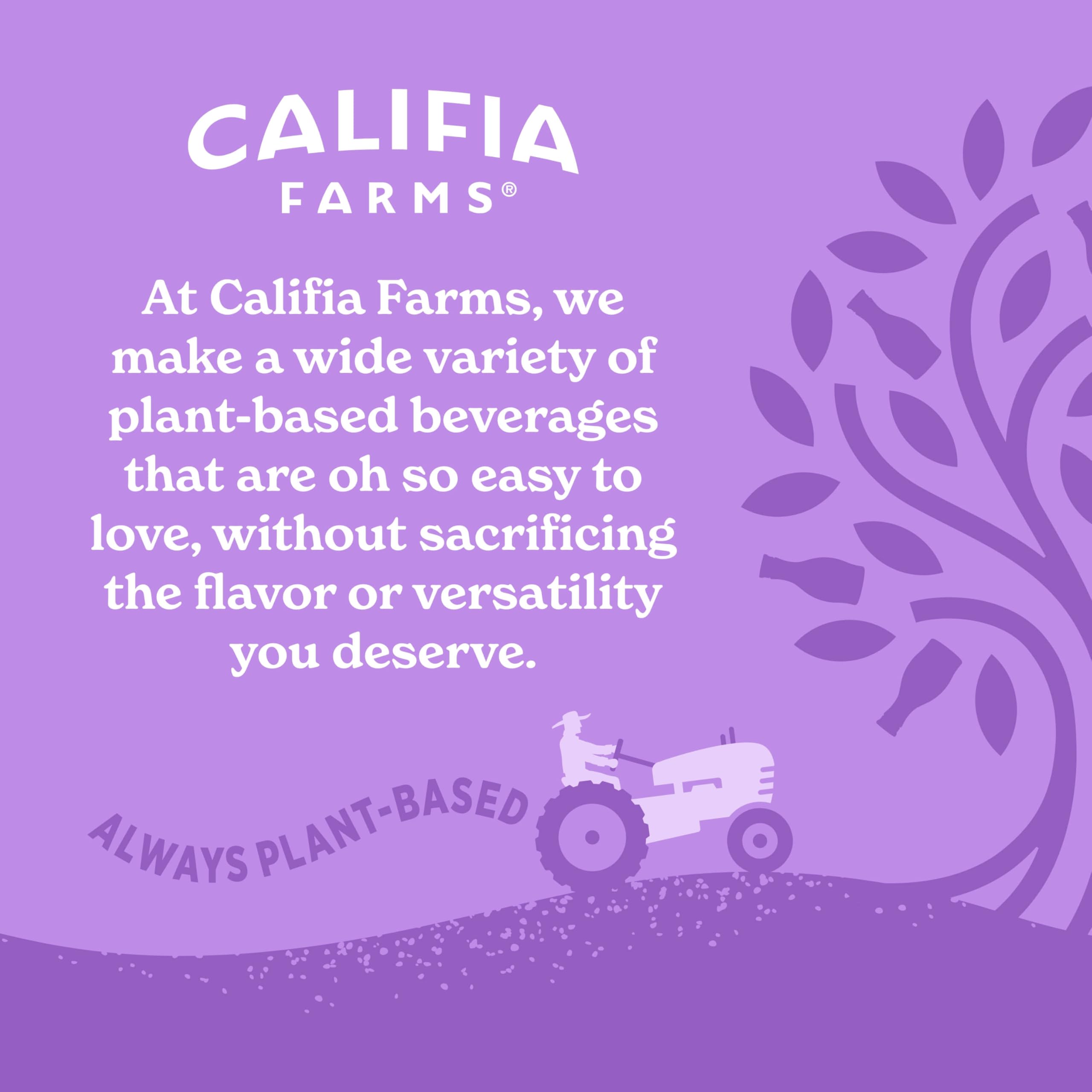 Califia Farms cajas en despensa de cafetería mostrando almacenamiento shelf-stable