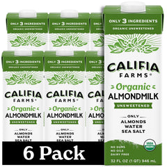 Califia Farms frente del cartón mostrando diseño y tamaño práctico