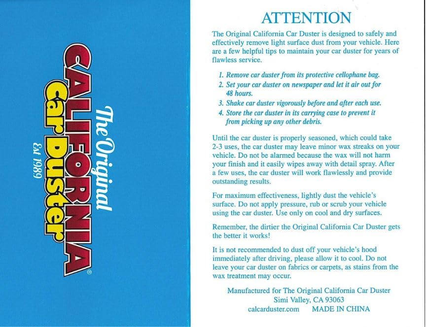California Car Duster en motocicleta y hogar demuestra versatilidad de uso