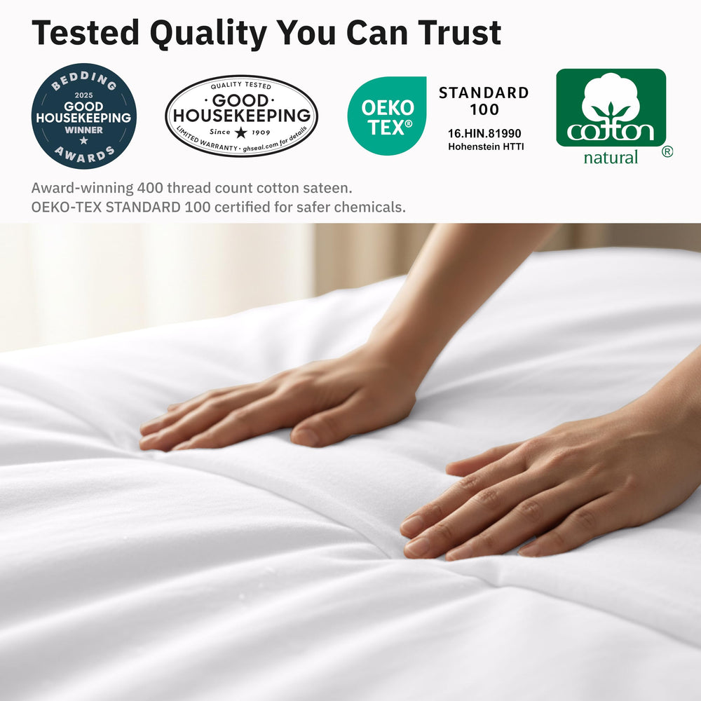 California Design Den etiqueta OEKO-TEX y Good Housekeeping, seguridad
