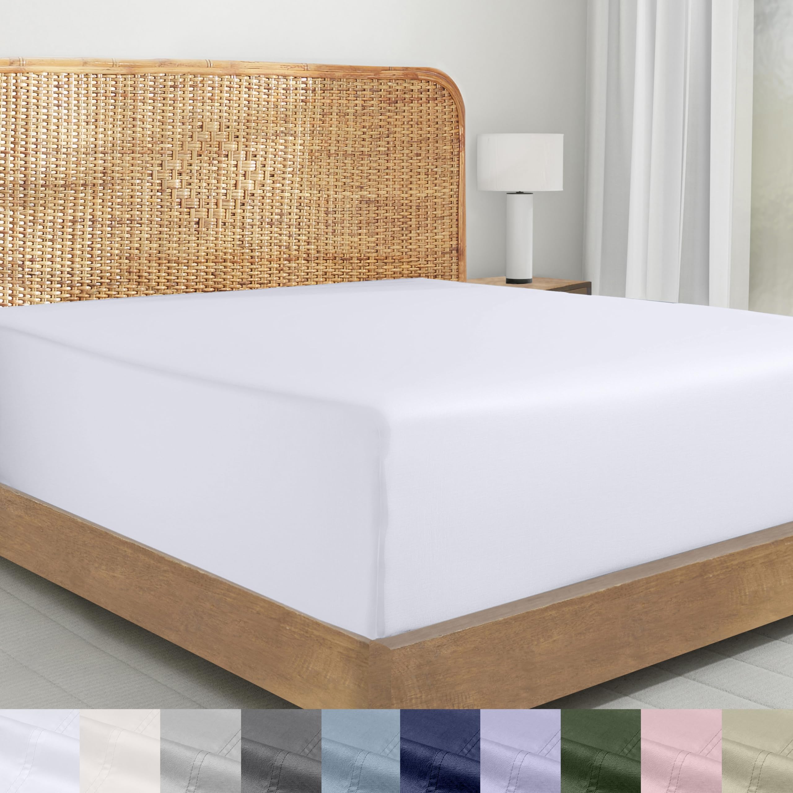 California Design Den funda ajustable frente empaque blanco, aspecto limpio y responsable