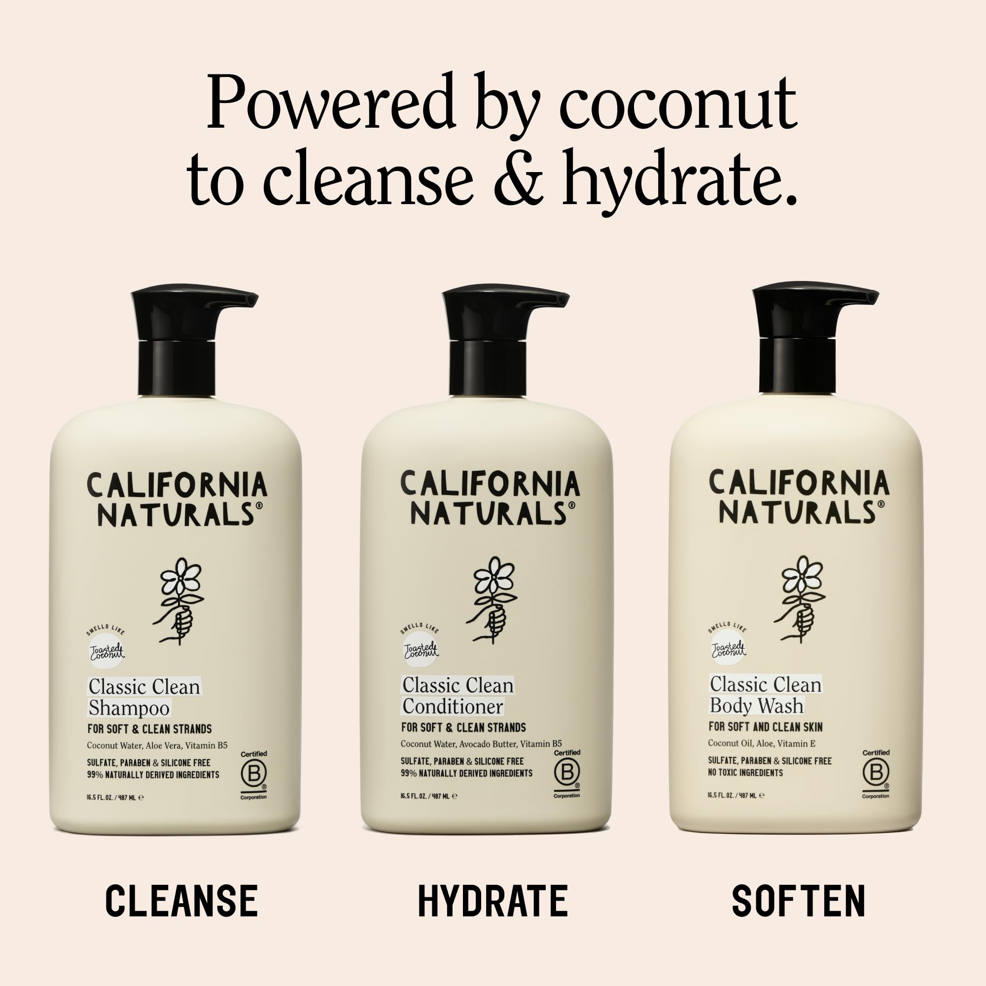 California Naturals cabello seco con acabado brillante y sin frizz