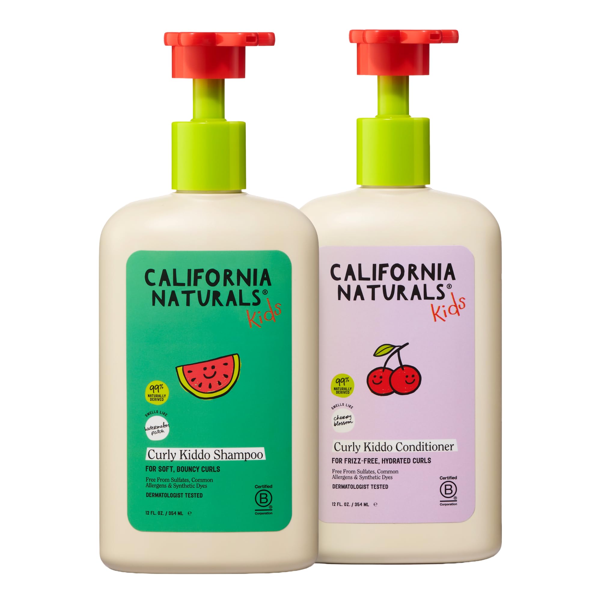 California Naturals frontal del pack mostrando champú y acondicionador, limpieza suave