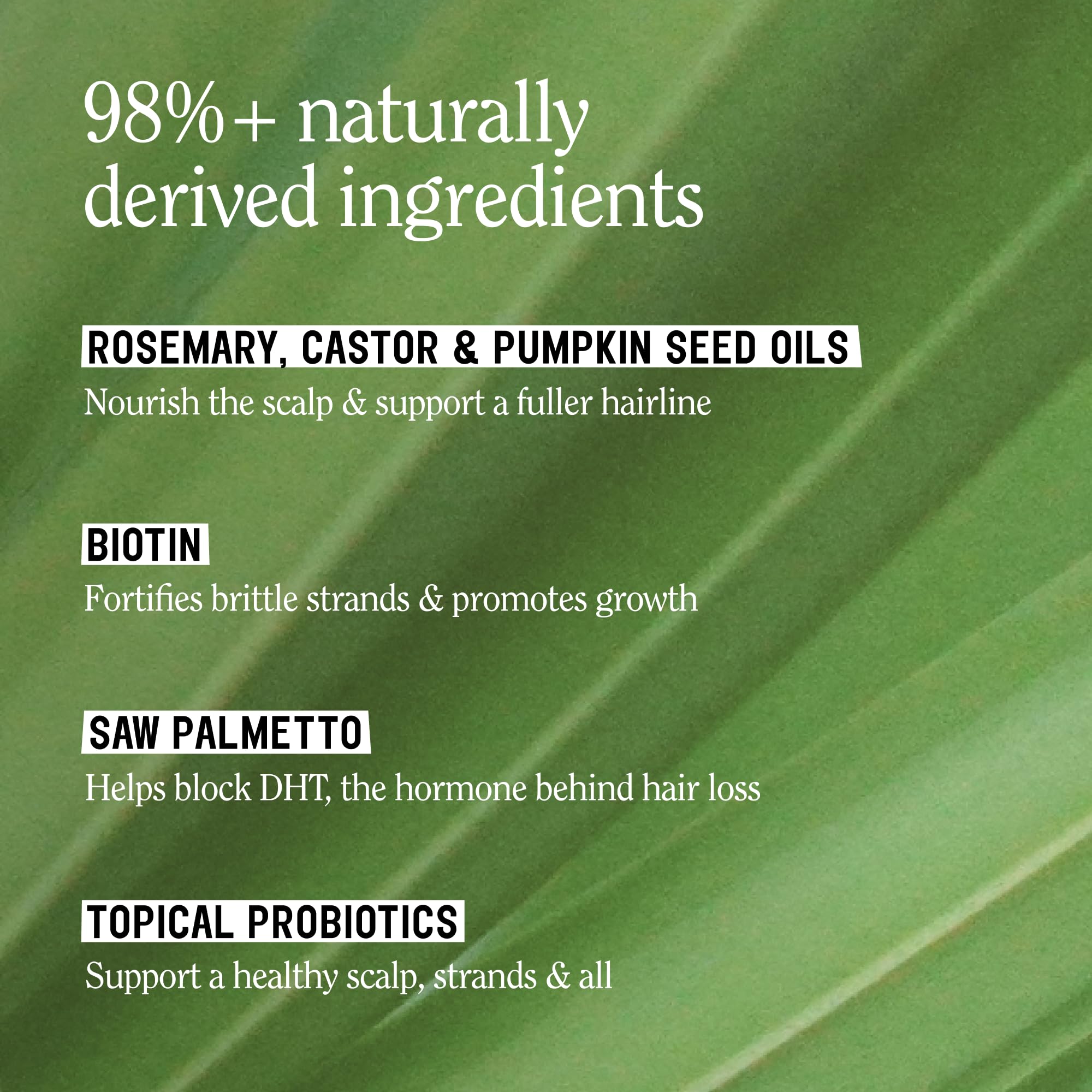 California Naturals etiqueta con lista de ingredientes naturales clave