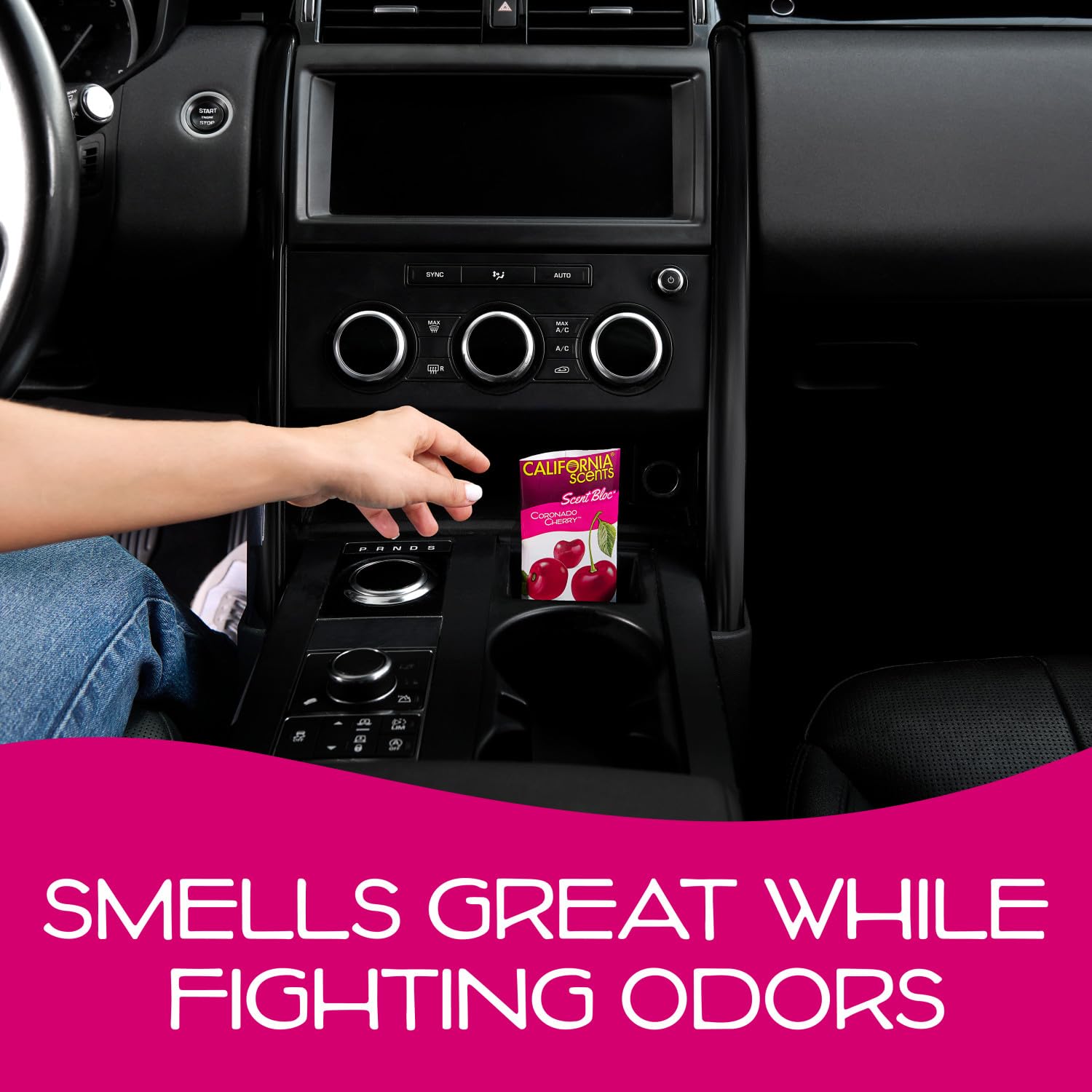 California Scents closeup de la almohadilla biodegradable con enfoque en sostenibilidad