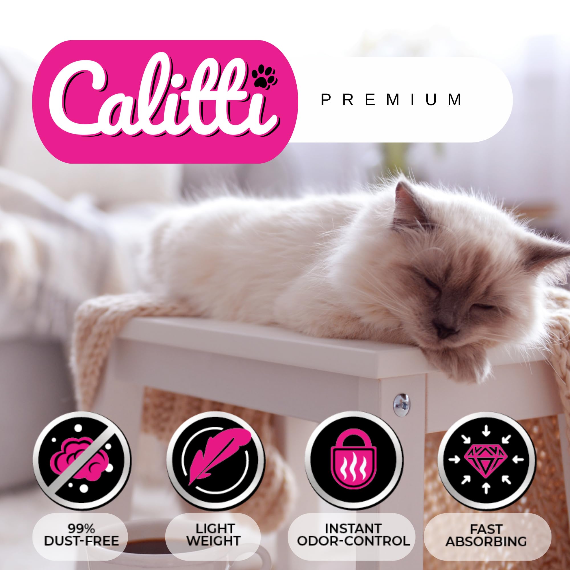 Calitti usuarios con varios gatos alrededor de la bandeja, apta multi-gato