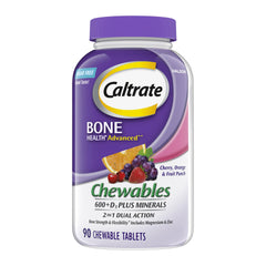 Caltrate frasco frontal mostrando 90 tabletas y practicidad diaria