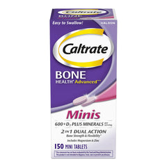 Caltrate frasco delantero mostrando 150 comprimidos y marca