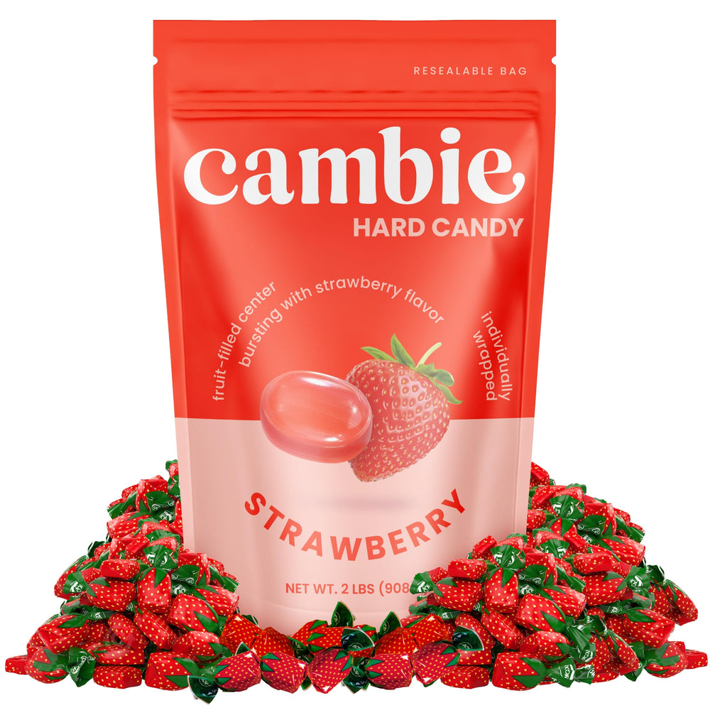 Cambie bolsa resellable abierta con caramelos listos para servir