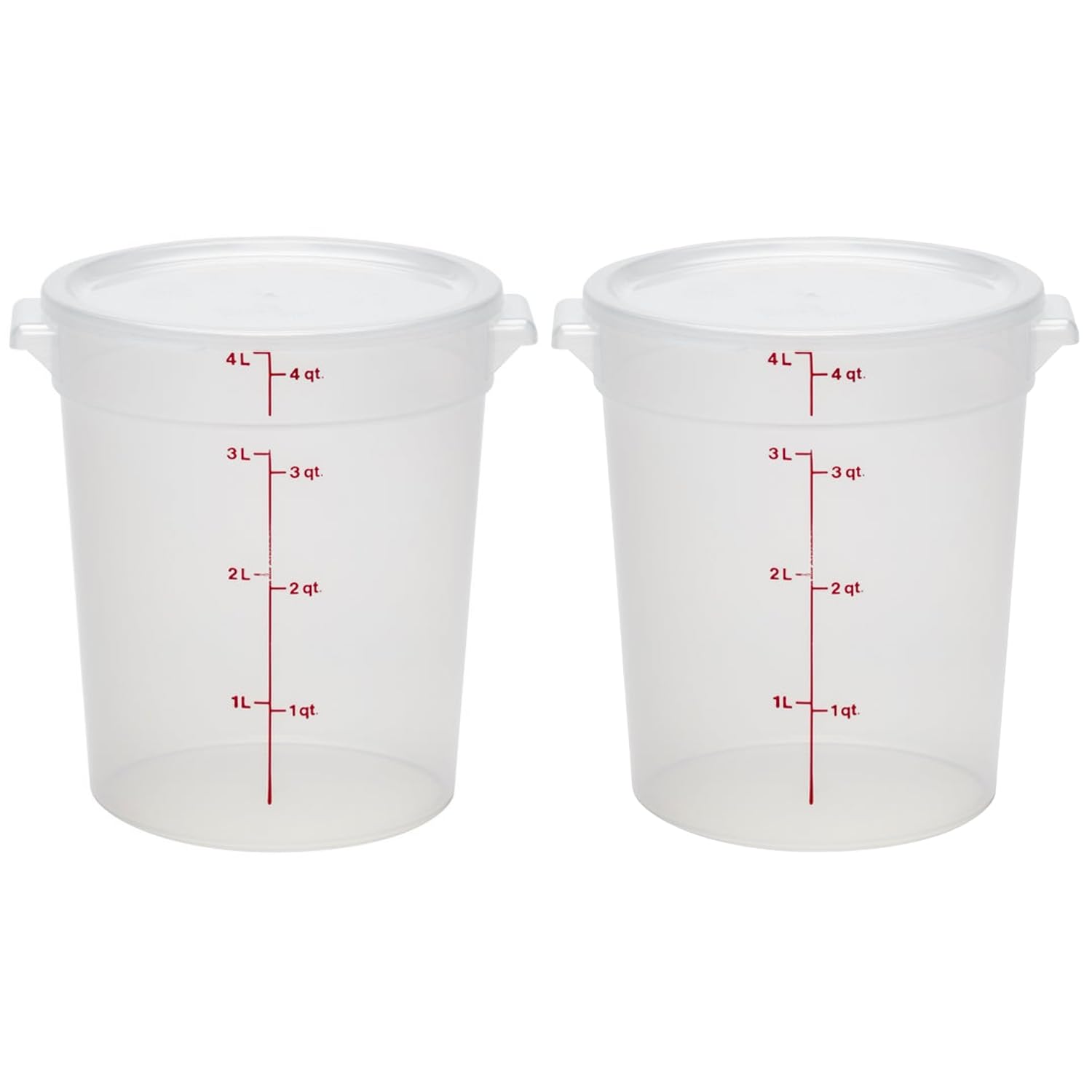 Cambro envase frontal 4 qt con tapa mostrando cierre seguro y beneficio de conservación