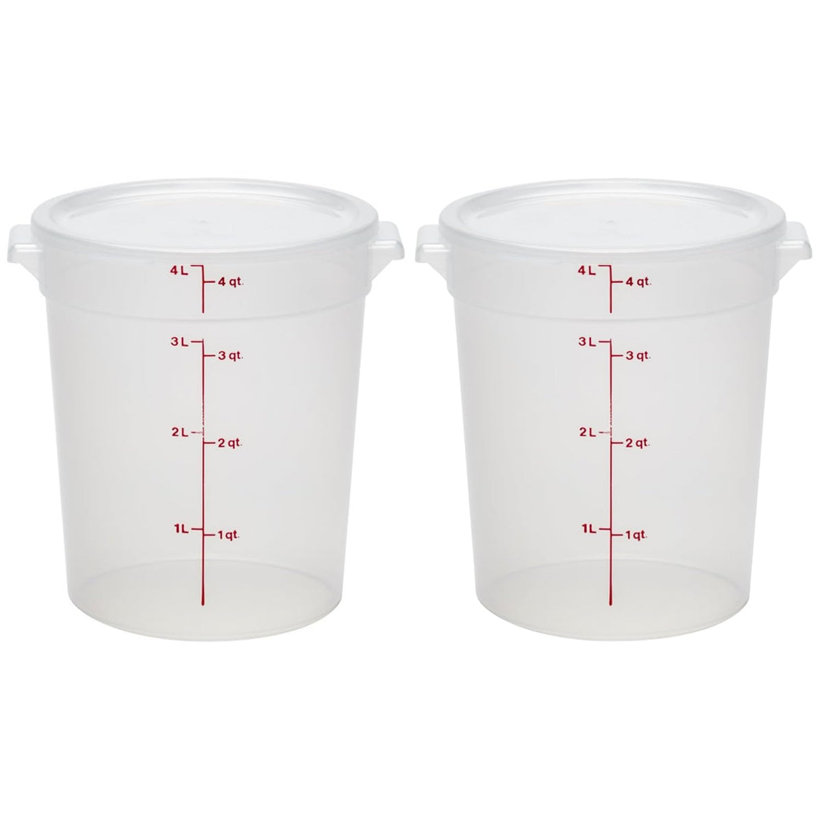 Cambro envase frontal 4 qt con tapa mostrando cierre seguro y beneficio de conservación