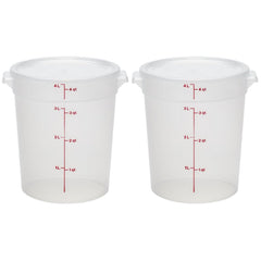Cambro envase frontal 4 qt con tapa mostrando cierre seguro y beneficio de conservación