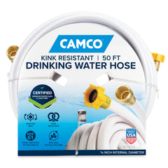 Camco TastePURE frente del empaque mostrando certificación y longitud
