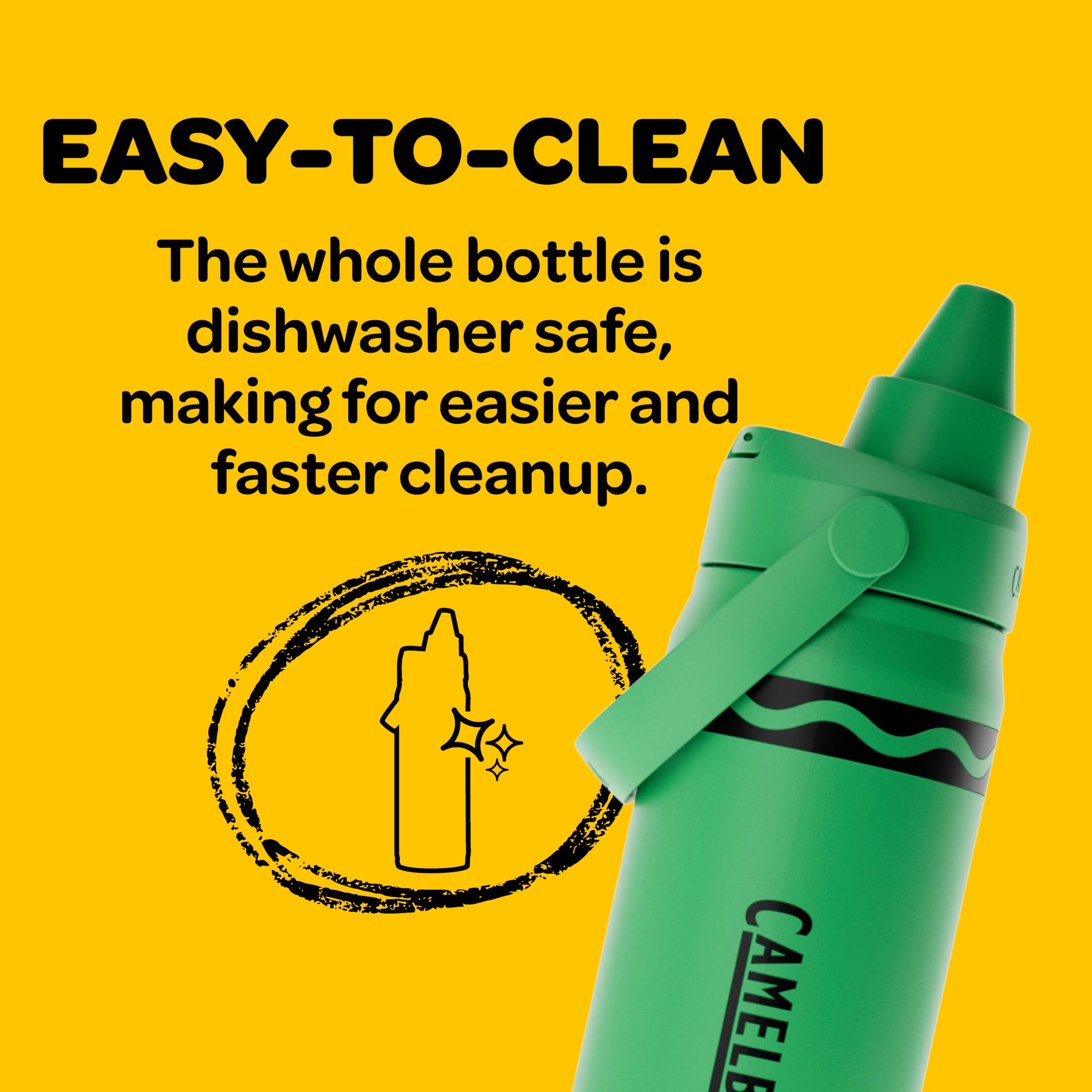 CamelBak botella en escritorio escolar mostrando estilo y estabilidad