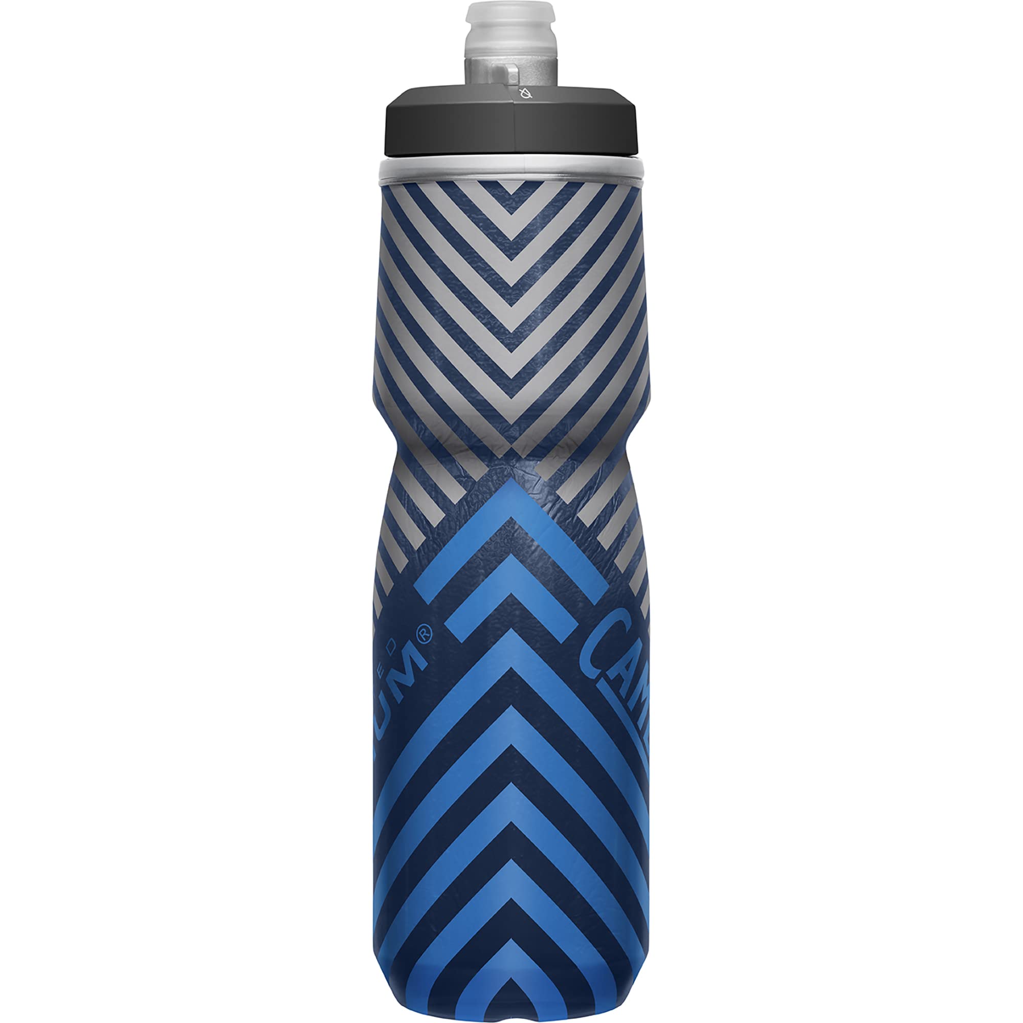 CamelBak Podium Chill en portabidones asegurada en bicicleta en movimiento