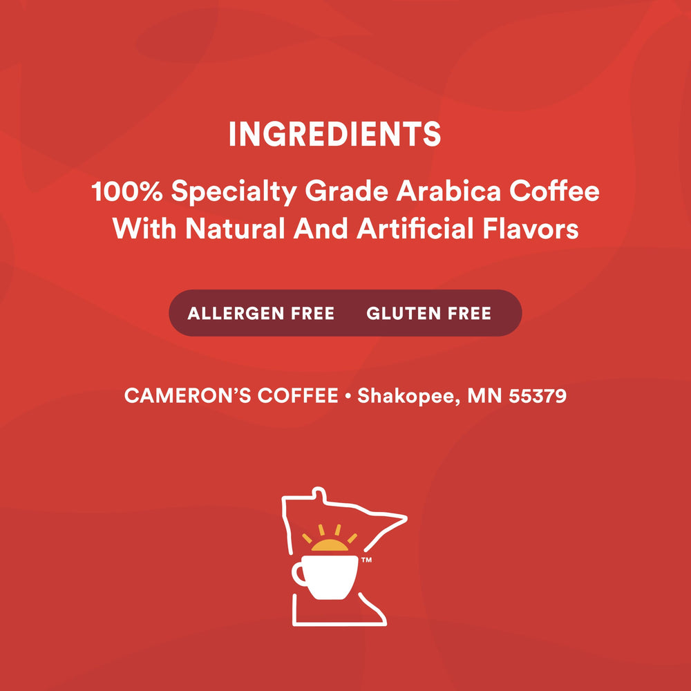 Cameron's Coffee taza servida que muestra color y aspecto cremoso