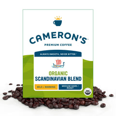 Cameron's Coffee vista frontal del empaque de 4 lb mostrando marca y blend