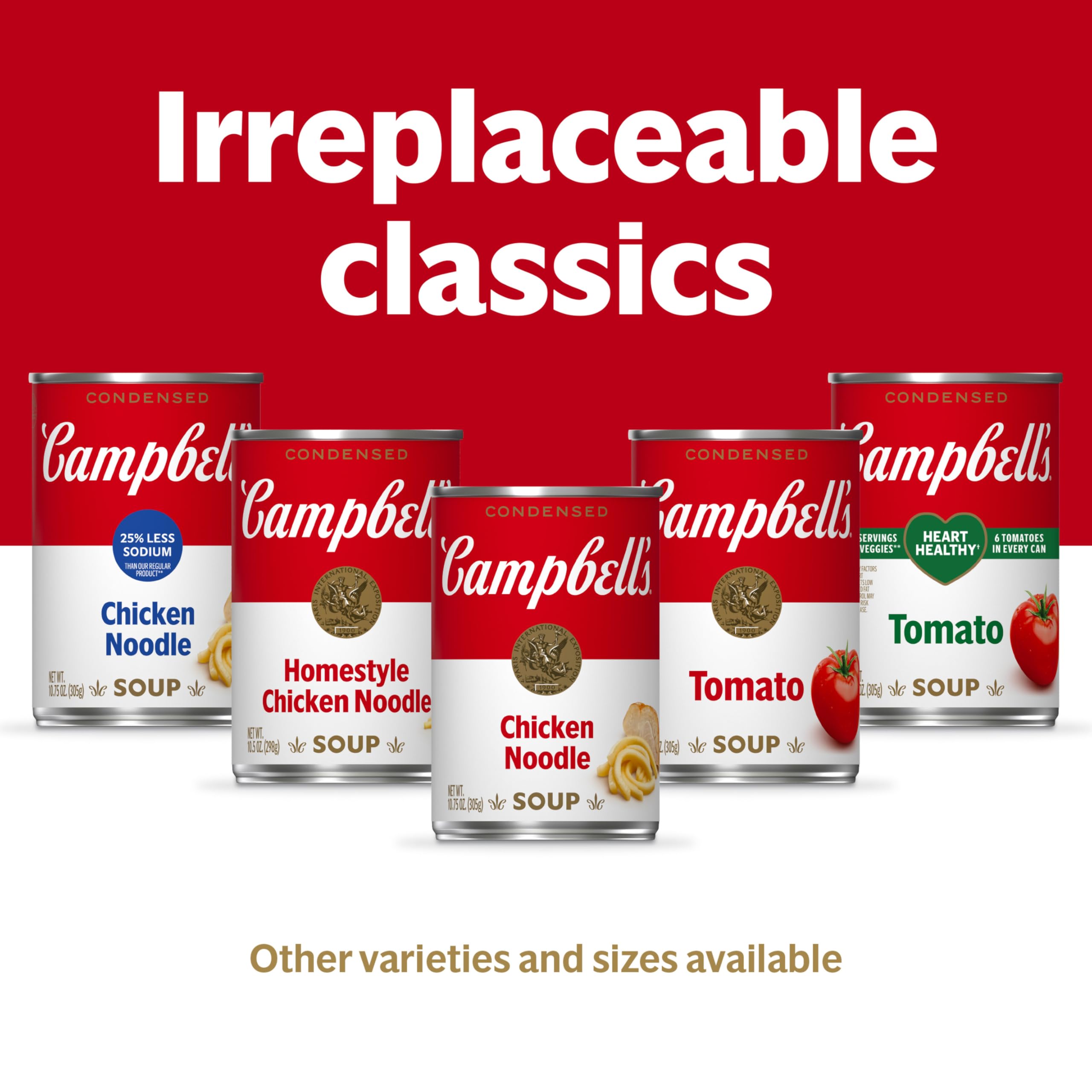 Campbell’s trozos de pollo y fideos resaltando proteína sin antibióticos