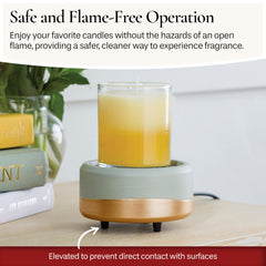 Candle Warmers Midas bandeja removible con cera, limpieza y cambio fácil