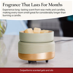 Candle Warmers Midas acabado Midas en gris beige y dorado, aspecto lujoso