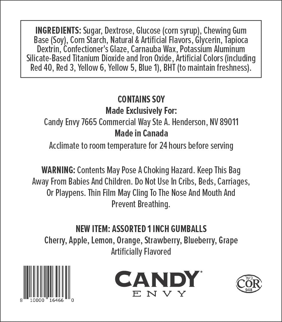 Candy Envy gumballs empacados en bolsa al por mayor, práctico para reventa y eventos