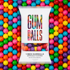 Candy Envy bolsa frontal de gumballs surtidos mostrando 2 lb y colores vibrantes para exhibición