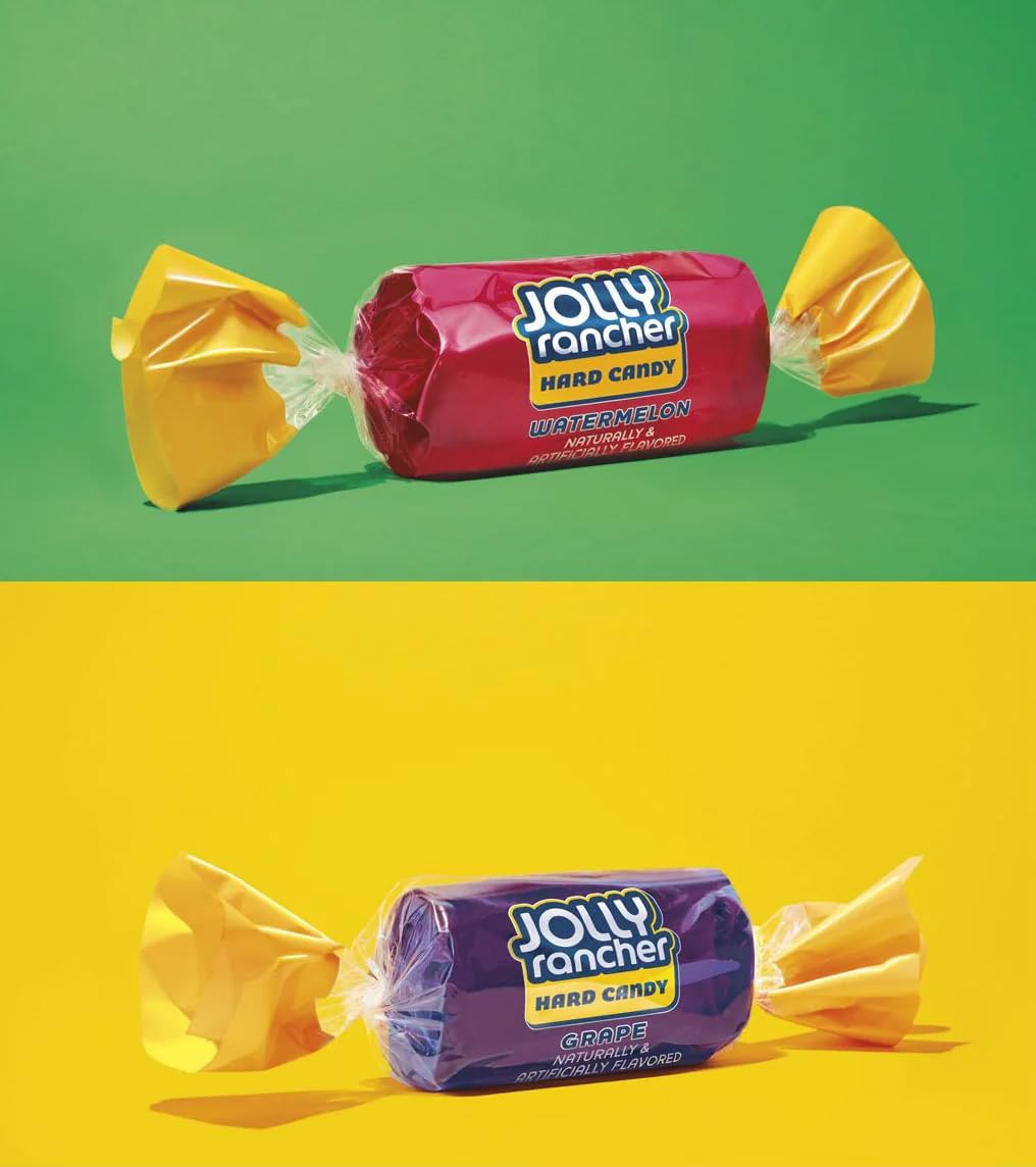 Candylish Jolly Ranchers caramelos desenvueltos exhibiendo colores y sabores