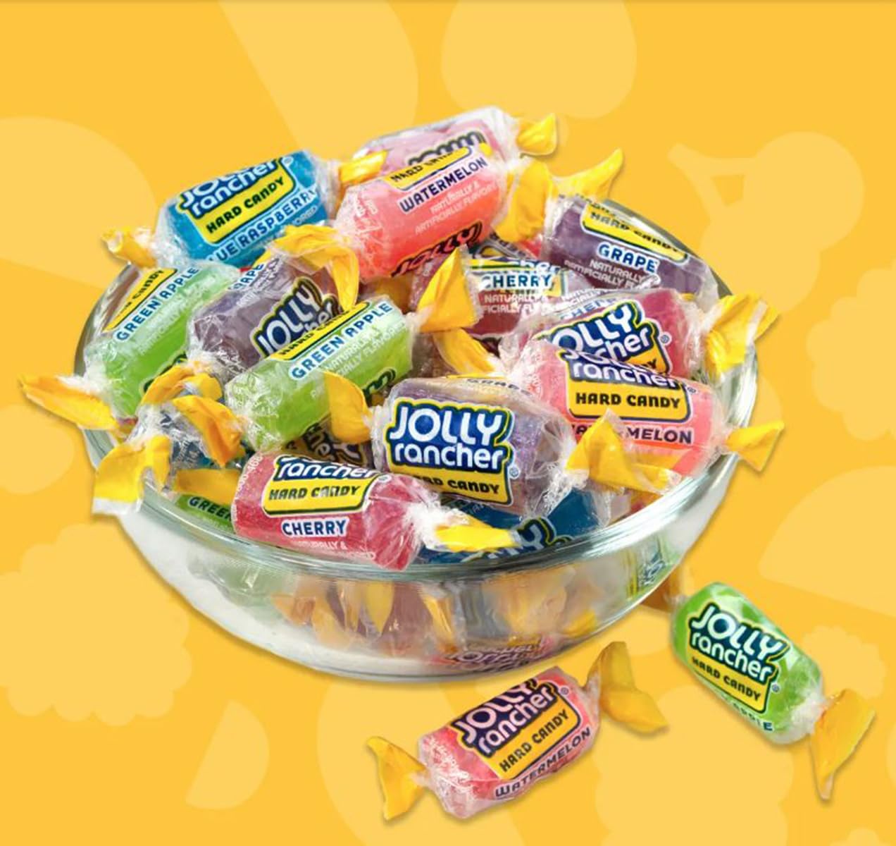 Candylish Jolly Ranchers etiqueta con información y beneficios para consumidores