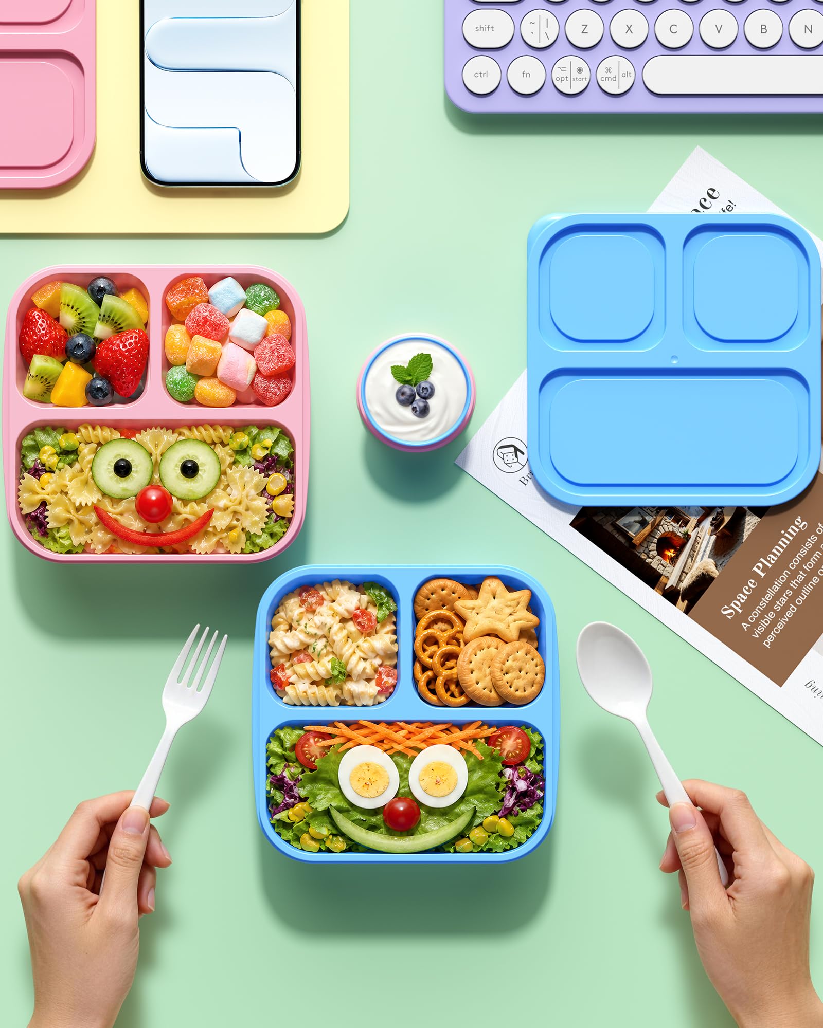 Canfanni uso en picnic con alimentos variados y recipientes resistentes