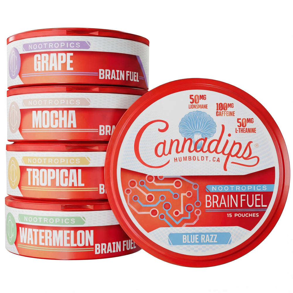 Cannadips frente del empaque mostrando variedad y conveniencia