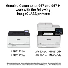 Canon cartucho 067 instalado en impresora LBP633Cdw para impresiones nítidas