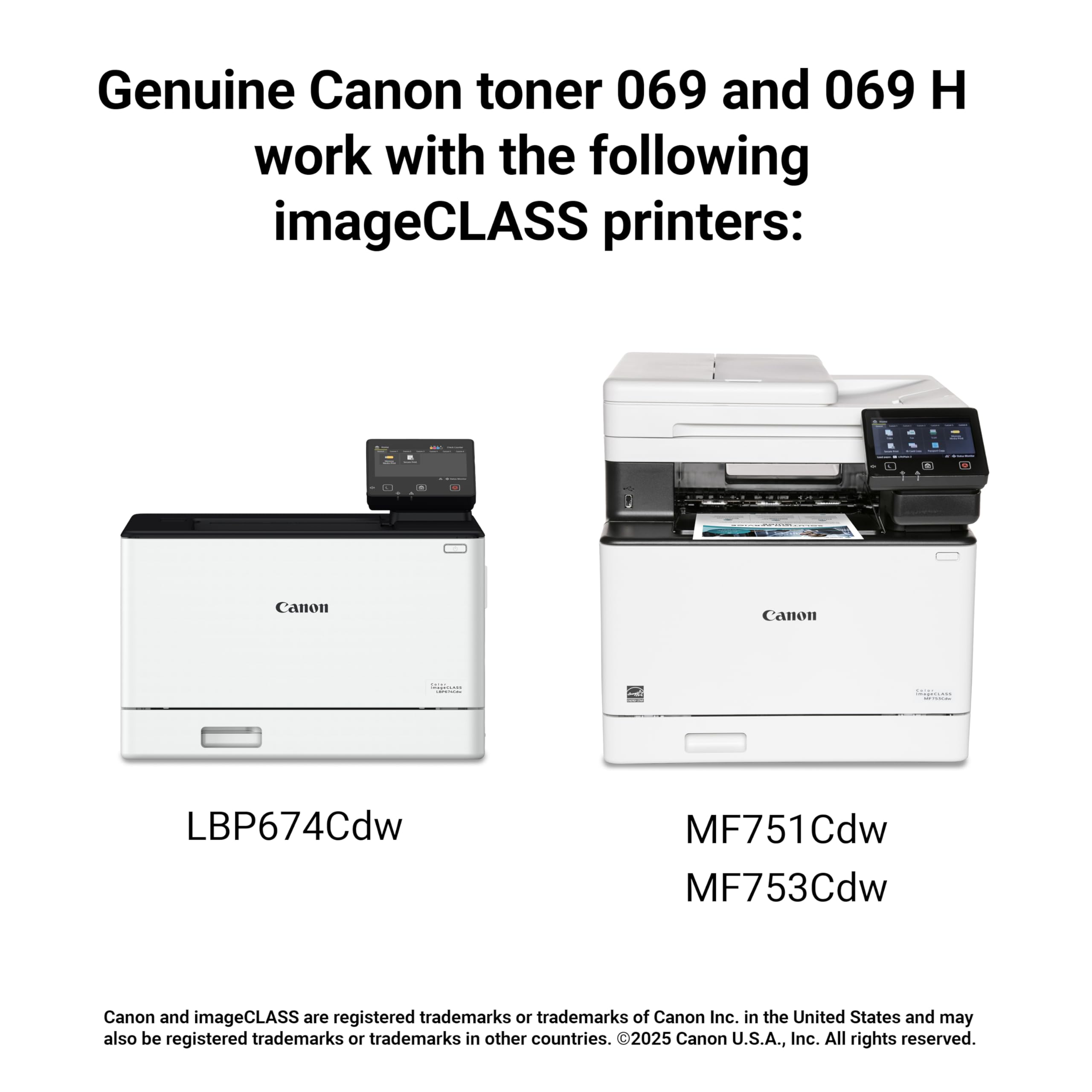 Canon 069 instalado en impresora MF753Cdw para imprimir con fiabilidad