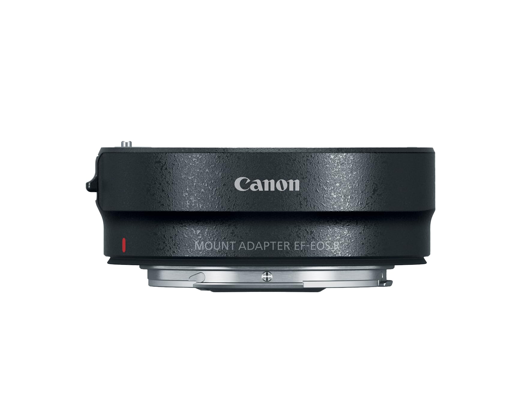 Canon adaptador EF-EOS R frontal mostrando acabado negro y compatibilidad